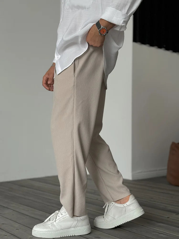 Vyrų Relax Fit Plisė Hlačios | Elegantiškas ir patogus kasdienis bei verslo stilius