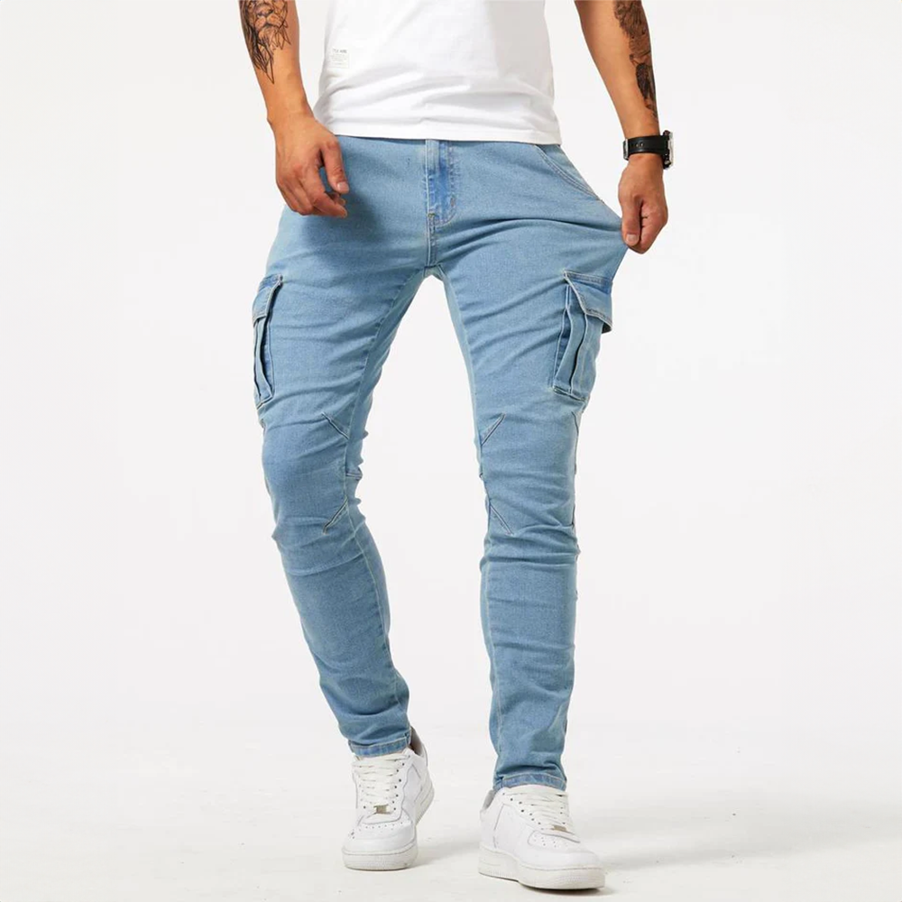 Alex™ | Elastingi kargo džinsai