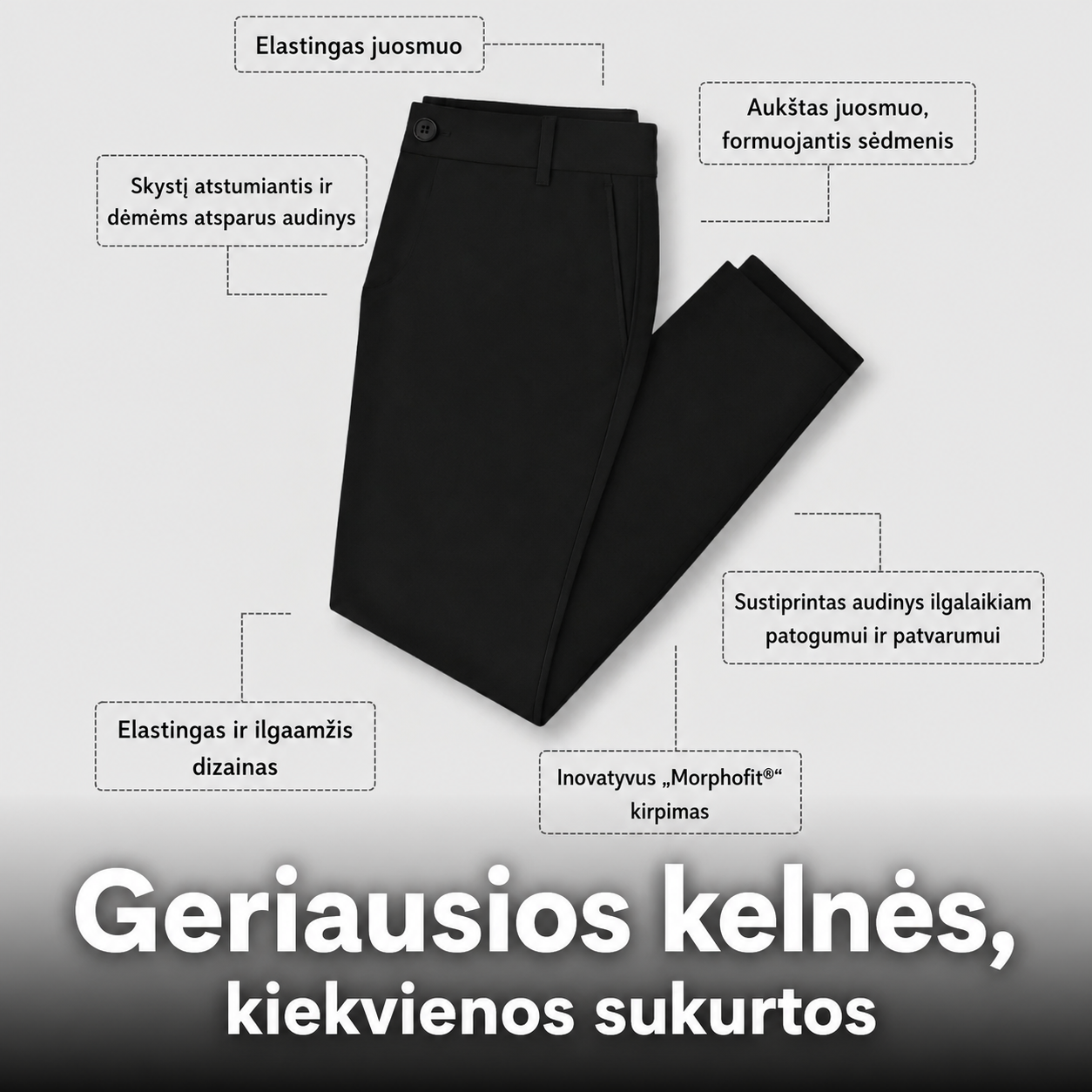 Pantalonai Elastingi™ | Lankstūs ir patogūs vyriški kelnės