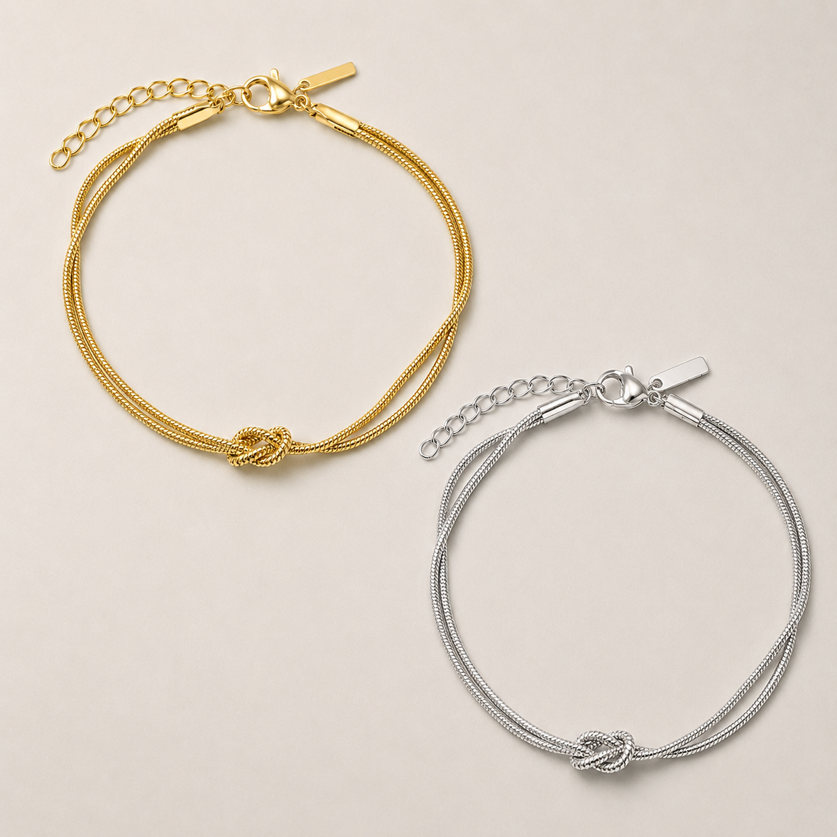 NODO ETERNO™ | Bracciale a Doppia Catena