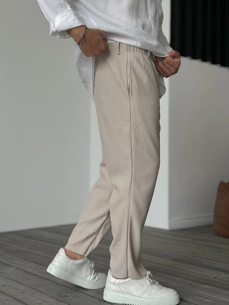 Vyrų Relax Fit Plisė Hlačios | Elegantiškas ir patogus kasdienis bei verslo stilius